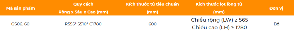 Tủ đồ khô 6 tầng, rổ inox hộp GARIS GS06.60