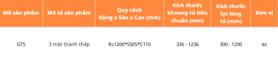 Tủ đồ khô ngăn kéo độc lập GARIS GT5