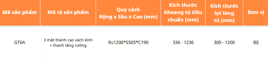 Tủ đồ khô ngăn kéo độc lập GARIS GT6A