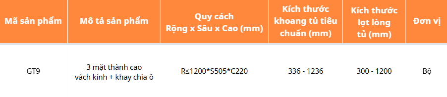 Tủ đồ khô ngăn kéo độc lập GARIS GT9