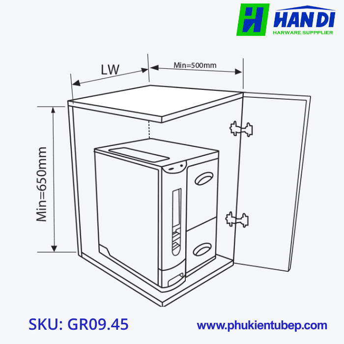 Thùng gạo 30kg cánh mở, 3 khoang GARIS GR09.45