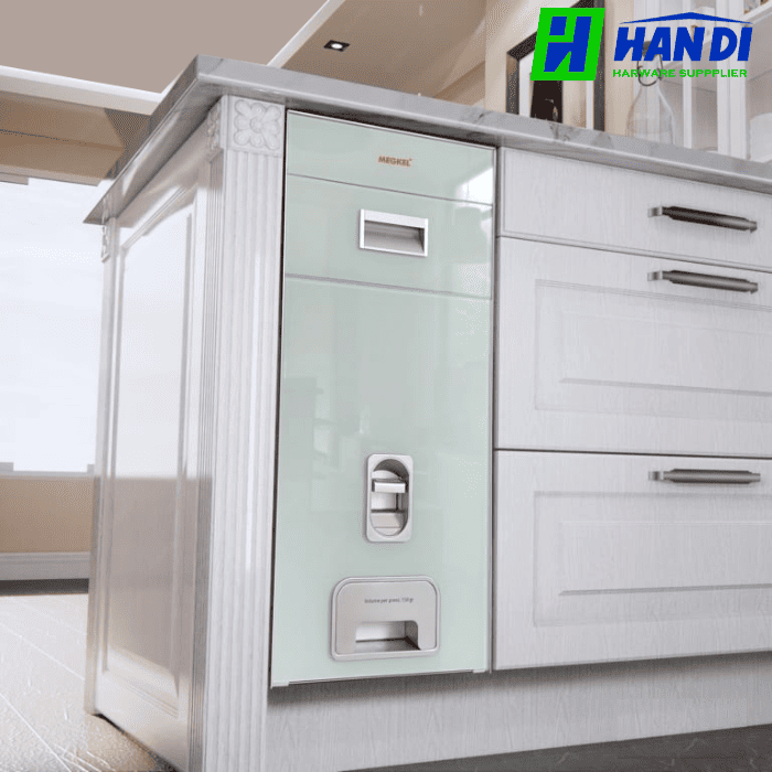 Thùng gạo mặt kính trắng xanh, 1 khoang GARIS MR06.30W