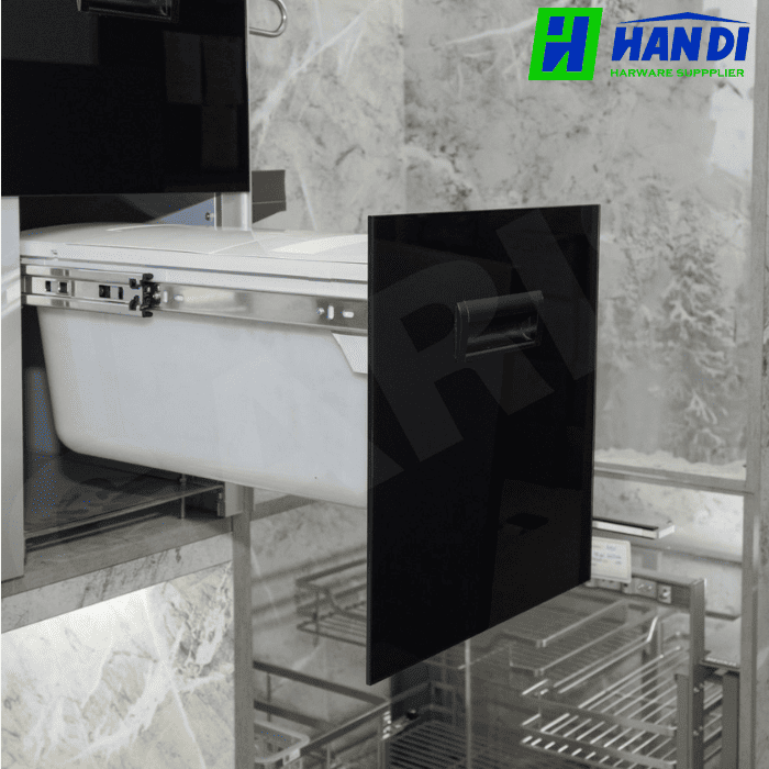 Thùng gạo mặt kính đen, 2 khoang GARIS MR07.30B