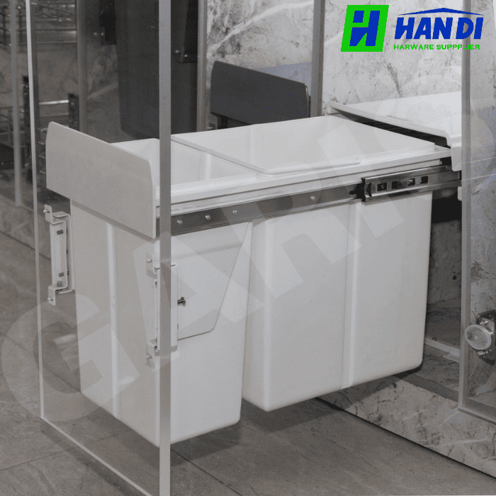 Thùng rác đôi màu trắng GARIS GW06.30W