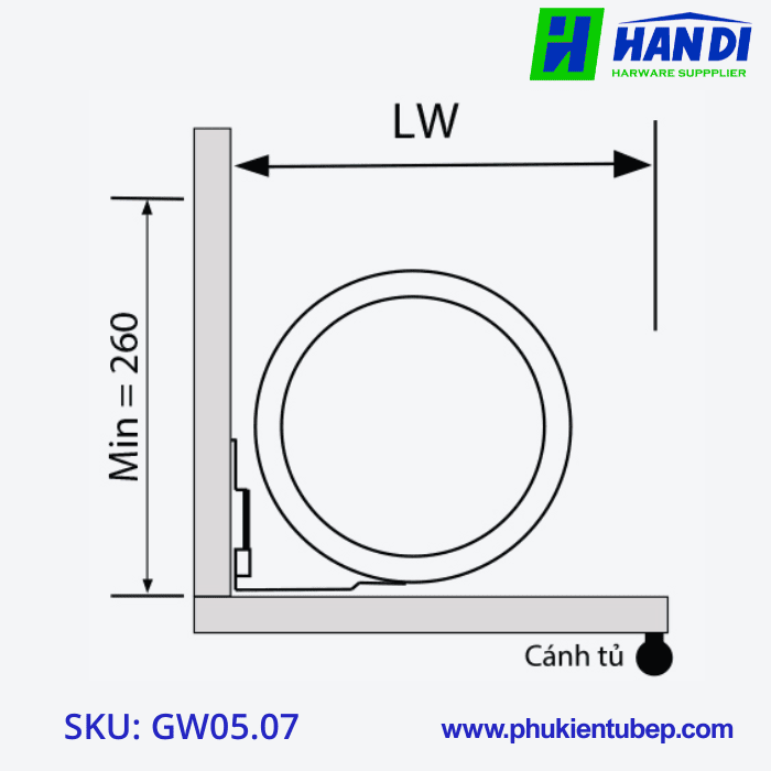 Thùng rác đơn cánh mở GARIS GW05.07