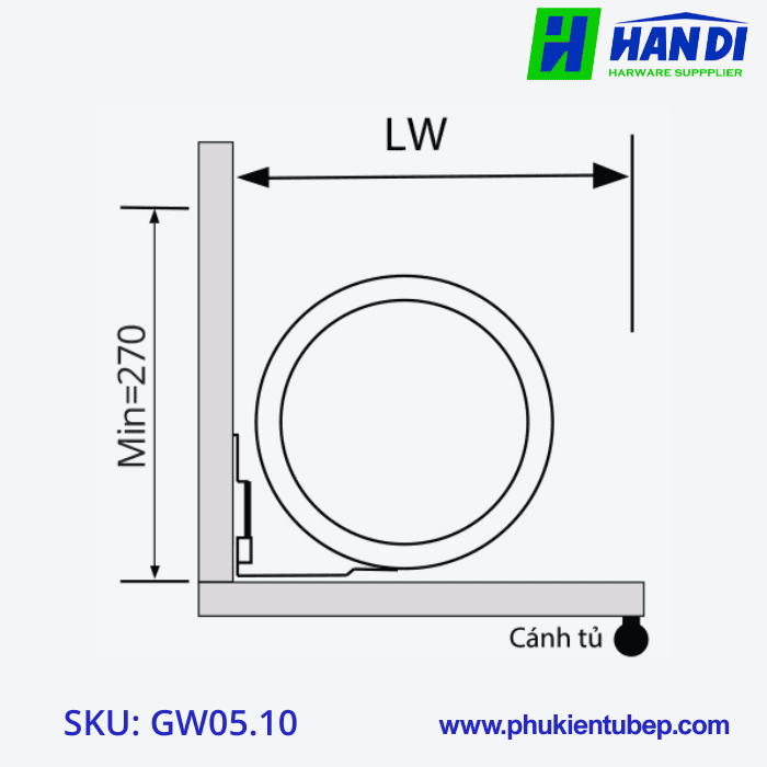 Thùng rác đơn cánh mở GARIS GW05.10