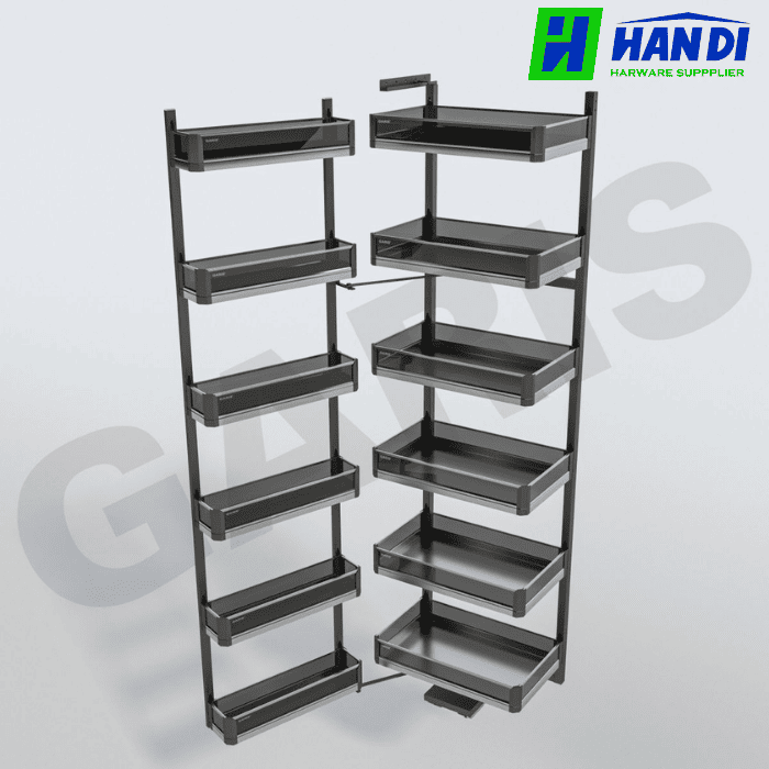 Tủ đồ khô 6 tầng, rổ nhôm vách kính GARIS GS6.45A, GS6.60A