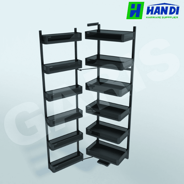 Tủ Đồ Khô 6 Tầng, Rổ Nhôm Vách Kính GARIS GS6.45D, GS6.60D