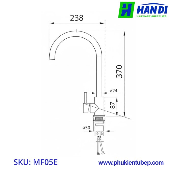 Vòi rửa cao cấp xước mờ GARIS MF05E