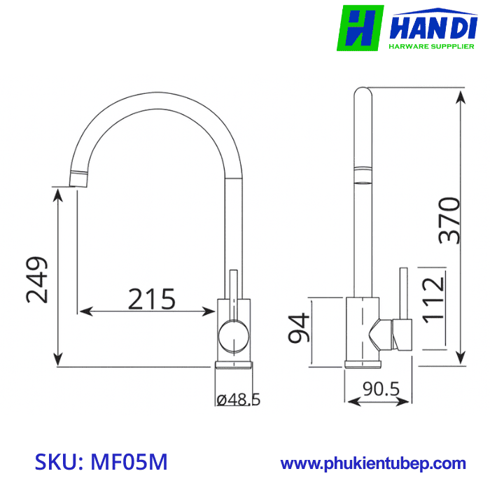 Vòi Rửa Cao Cấp Đánh Bóng GARIS MF05M
