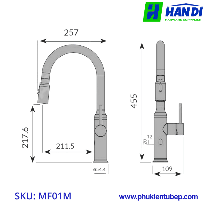 Vòi rửa cảm ứng điện tử GARIS MF01M