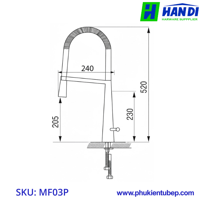 Vòi rửa cao cấp bóng mờ GARIS MF03P