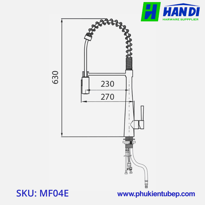 Vòi rửa cao cấp xước mờ GARIS MF04E