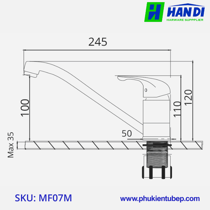 Vòi rửa cao cấp cổ thấp GARIS MF07M