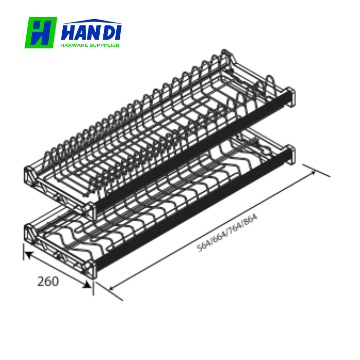 Giá bát cố định khung nhôm Inox mờ SUS304 C1.A260/C1.A270/C1.A280/C1.A290