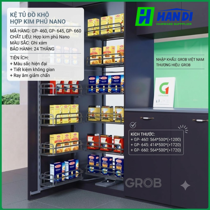 Kệ đồ khô hợp kim sơn nano GP-460/GP-645/GP-660