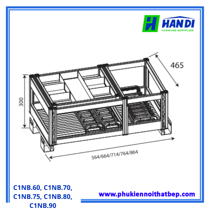 Kệ đựng bát đĩa hợp kim nhôm phủ nano GROB C1NB