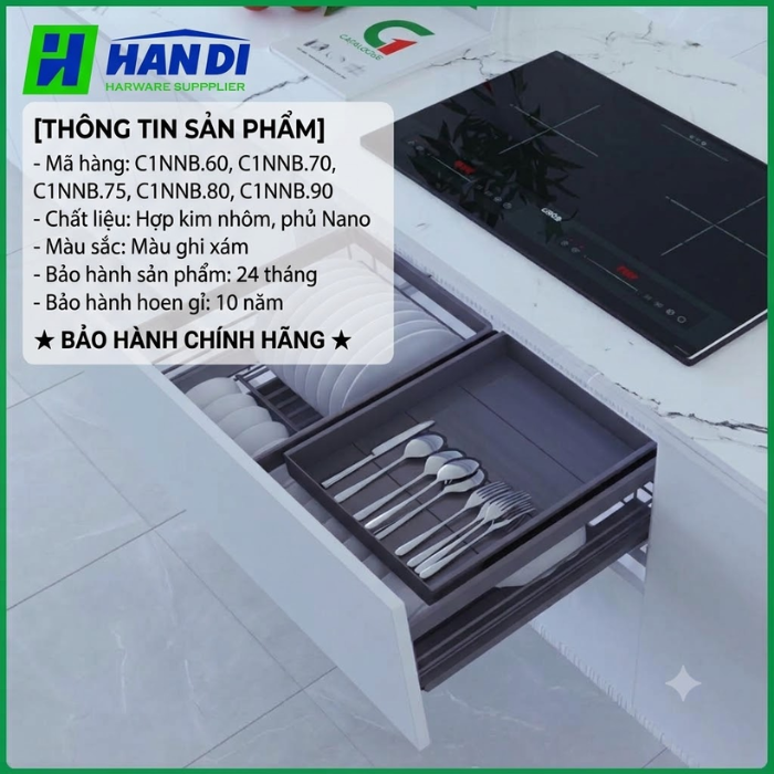 Kệ đựng bát đĩa oval hợp kim nhôm phủ nano GROB C1NNB