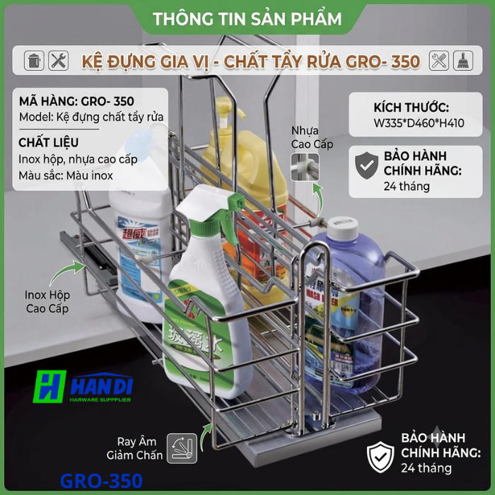 KỆ ĐỰNG CHẤT TẨY RỬA DẠNG SỢI GRO-350