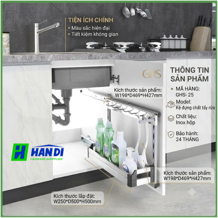 KỆ ĐỰNG CHẤT TẨY RỬA GHS-25