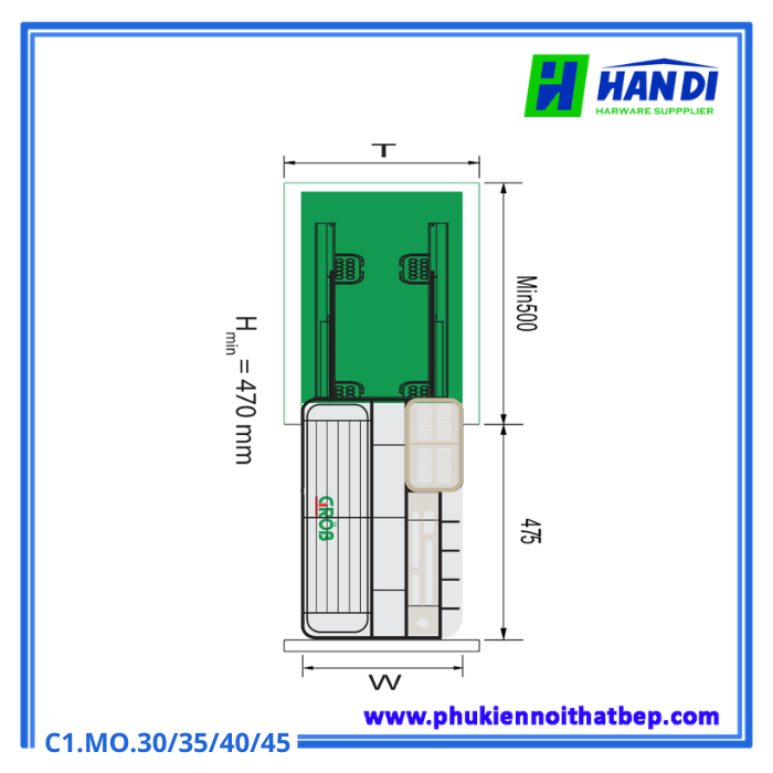 Kệ đựng dao thớt Mix Oval SUS304 Grob C1.MO.30, 35, 40, 45