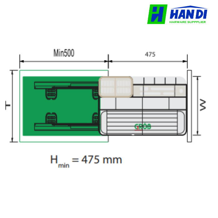Kệ đựng dao thớt hợp kim sơn nano Grob GP-20