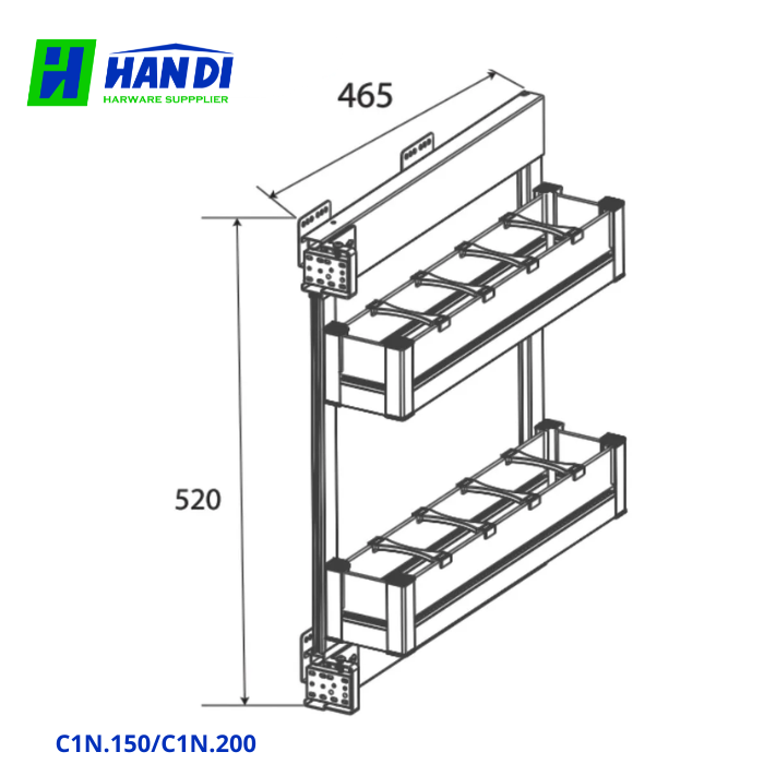 Kệ đựng gia vị hợp kim nhôm phủ nano treo hông C1N