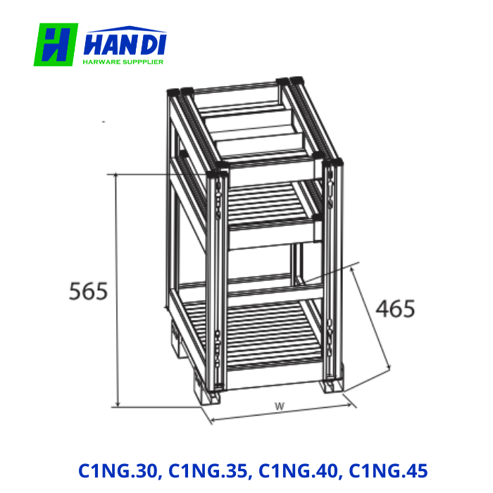 Kệ đựng gia vị nhôm phủ nano C1NG.30, C1NG.35, C1NG.40, C1NG.45