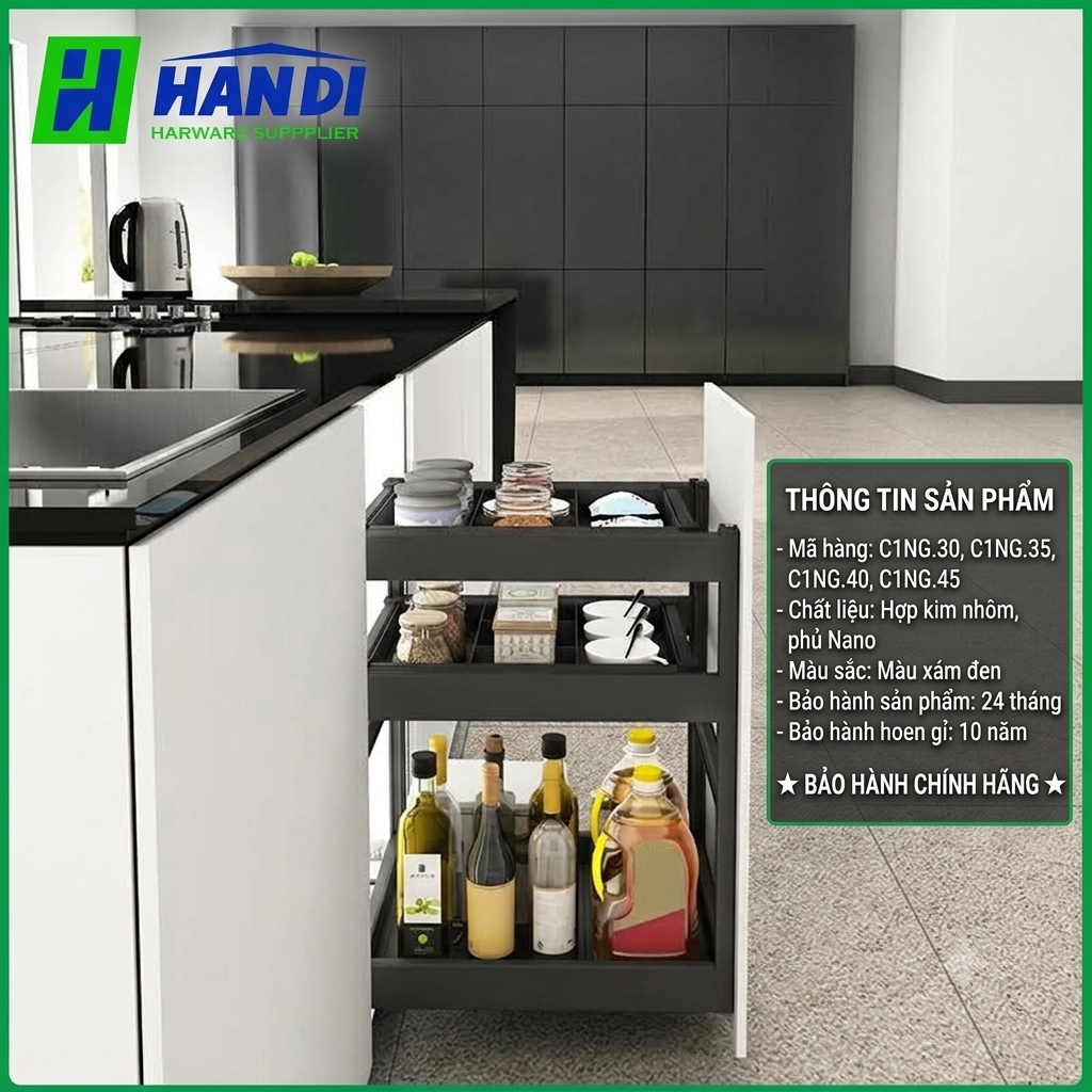 Kệ đựng gia vị nhôm phủ nano C1NG.30, C1NG.35, C1NG.40, C1NG.45