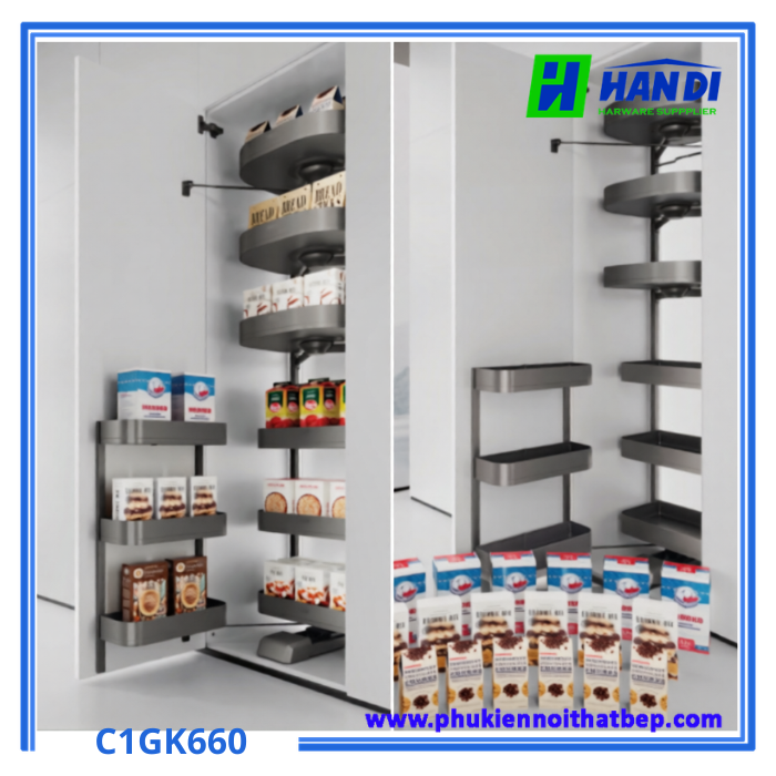 Kệ đựng tủ đồ khô 6 tầng cánh mở Grob C1GK660