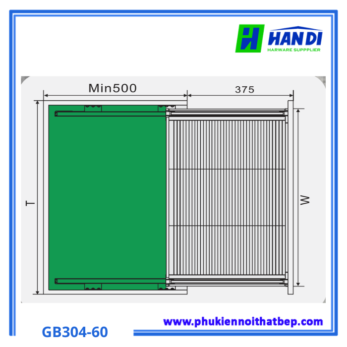 Kệ đựng xoong nồi nan dẹt SUS304 Grob GB304-60