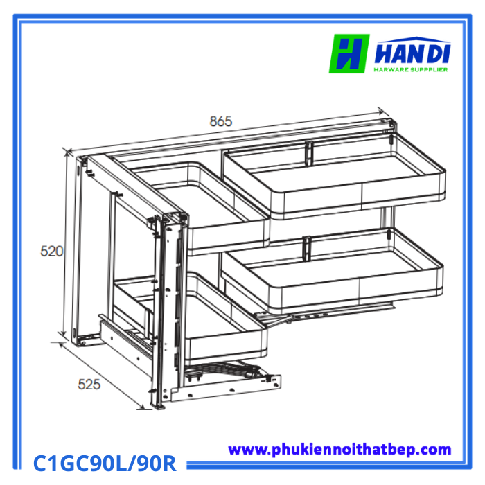 kệ góc liên hoàn Grob C1GC90L, C1GC90R