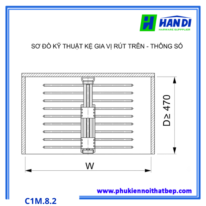 Kệ vắt quần áo treo đỉnh C1M.8.2