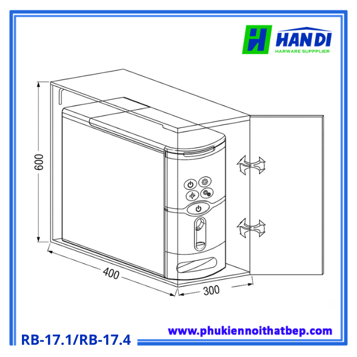 Thùng Đựng Gạo Âm Tủ RB-17.1/RB-17.4