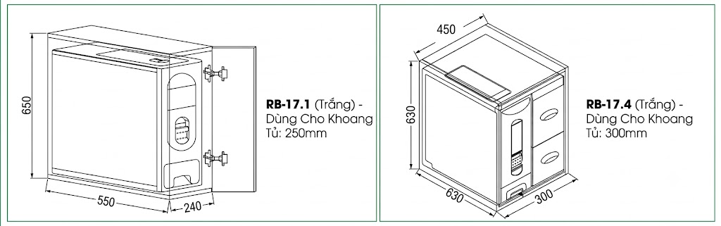 Thùng Đựng Gạo Âm Tủ RB-17.1 NEW/RB-45 NEW