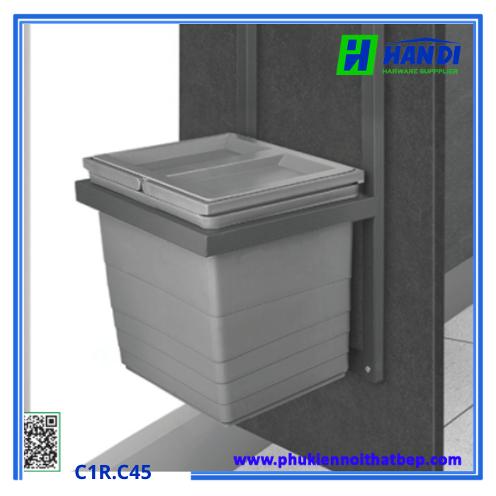 Thùng đựng rác gắn cánh hợp kim nhôm C1R.C45