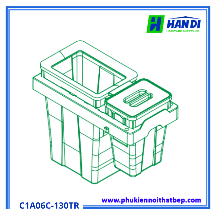 Thùng đựng rác ray âm giảm chấn C1A06C-140TR
