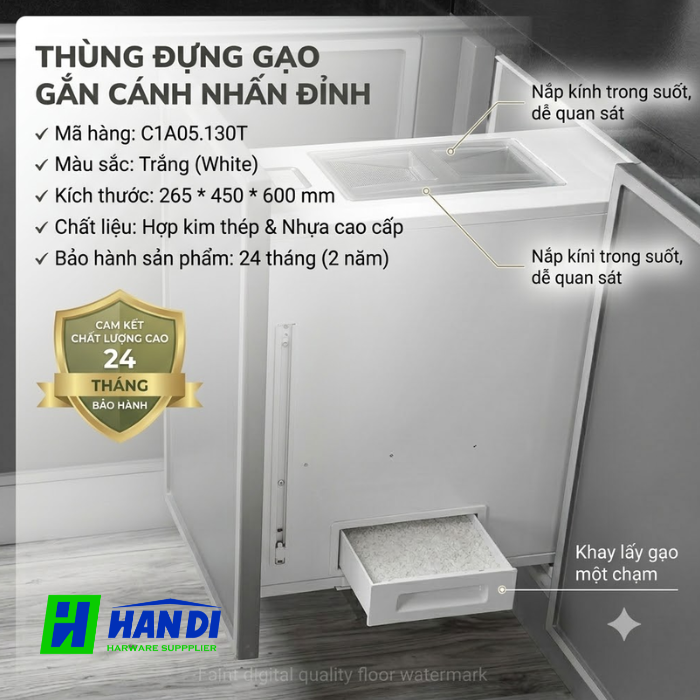 Thùng gạo gắn cánh nhấn đỉnh C1A05.130T