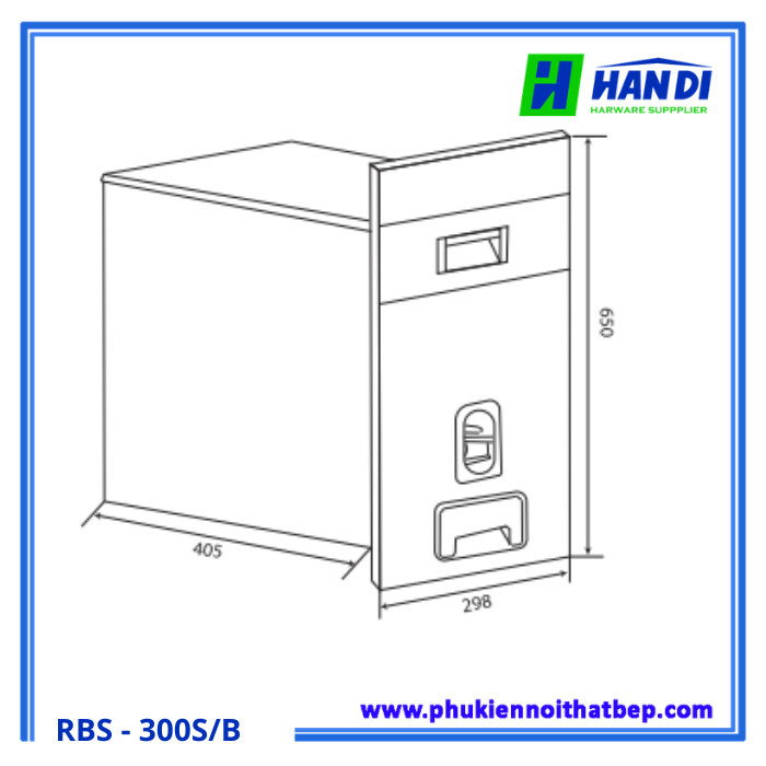 Thùng gạo mặt gương thùng inox 304 RB304 - 300P