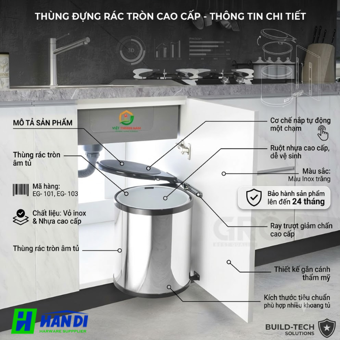 Thùng Rác Tròn EG- 101, EG- 103