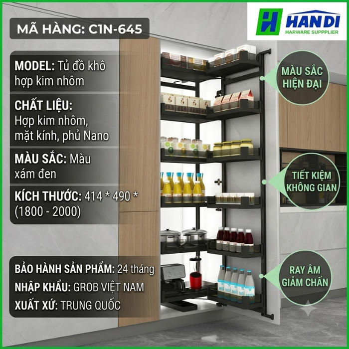 Tủ đồ khô hợp kim nhôm GROB C1N-645