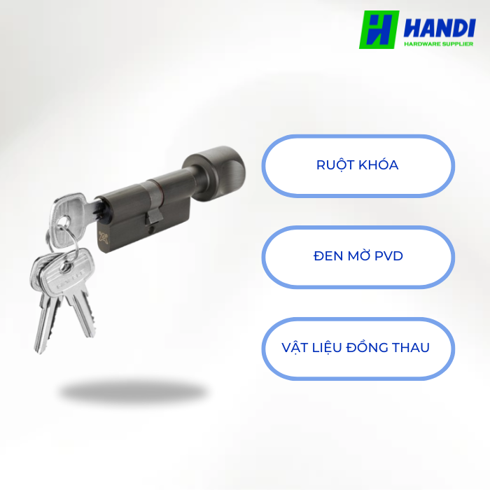 Mô tả ruột khóa một đầu chìa, một đầu vặn hafele 916.63.321