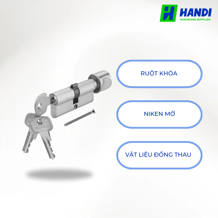 mô tả ruột khóa một đầu chìa, một đầu vặn hafele 916.96.541