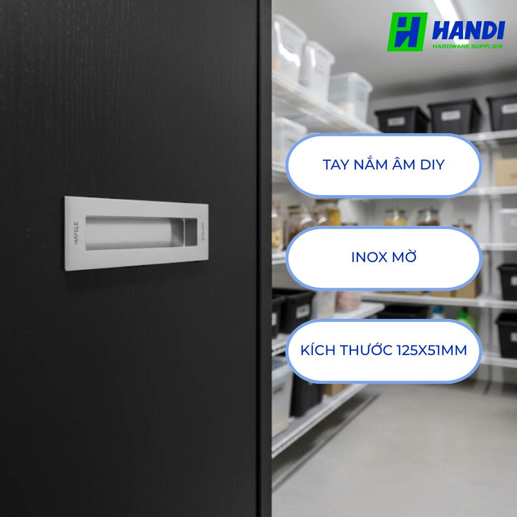 Mô tả tay nắm âm diy cho cửa kéo hafele 489.72.131 
