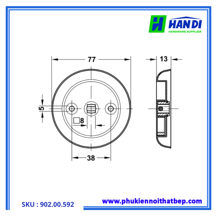 Thiết kế tay nắm âm cho cửa kéo hafele 902.00.592