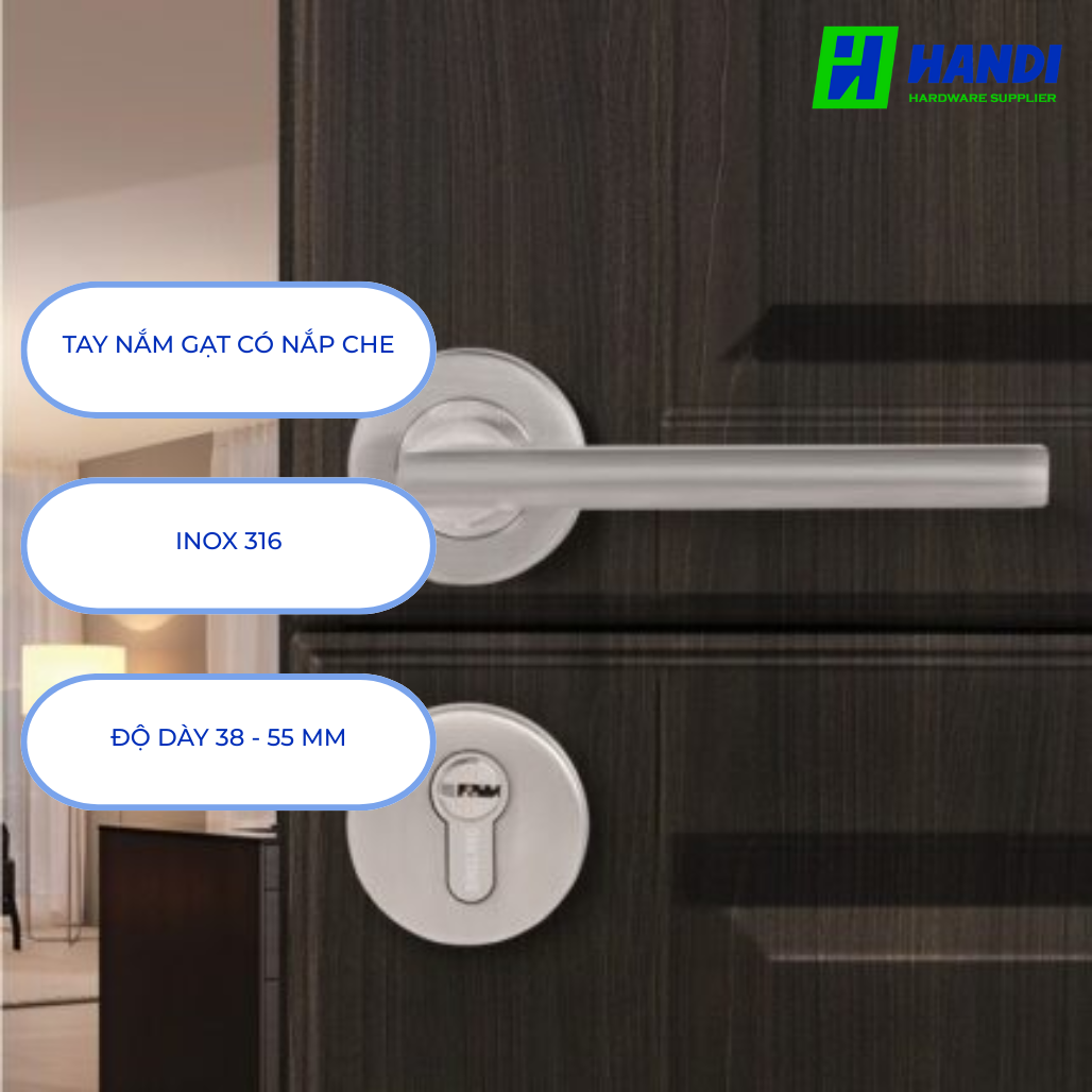 Mô tả tay nắm gạt cho cửa phòng Hafele 903.92.536