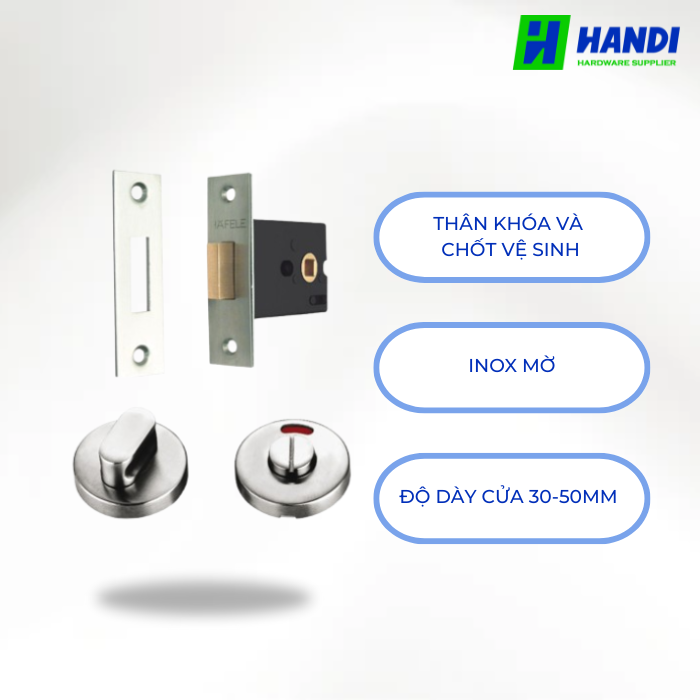 Mô tả thân khóa và chốt vệ sinh hafele 902.54.290