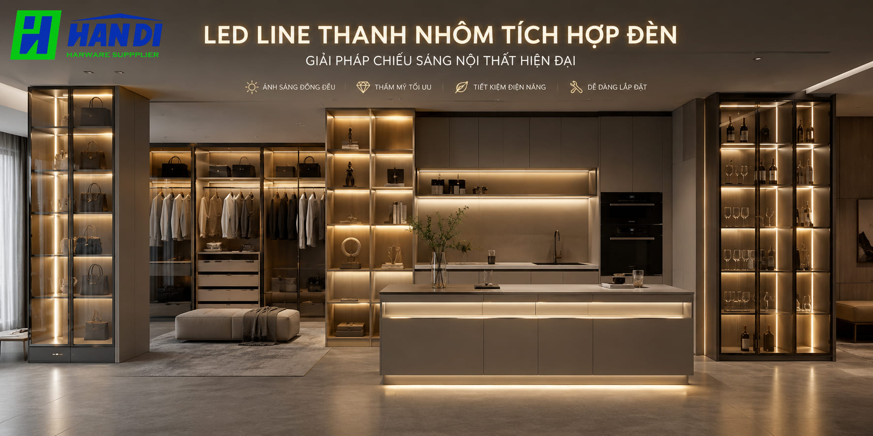 Ứng dụng Led Line Thanh Nhôm tích hợp đèn: Giải pháp chiếu sáng nội thất thông minh 2026