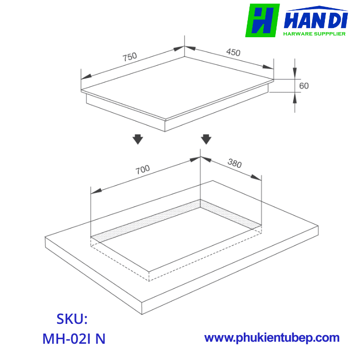 Bếp điện từ kính âm MALLOCA MH-02I N