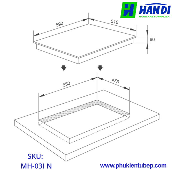 Bếp Điện Từ Kính Âm MALLOCA MH-03I N